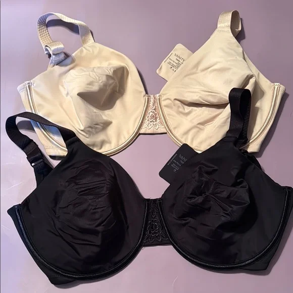 Women's Vanity Fair Intimates Set - Black and Beige Bras 2 pk - Picture 1 of 3